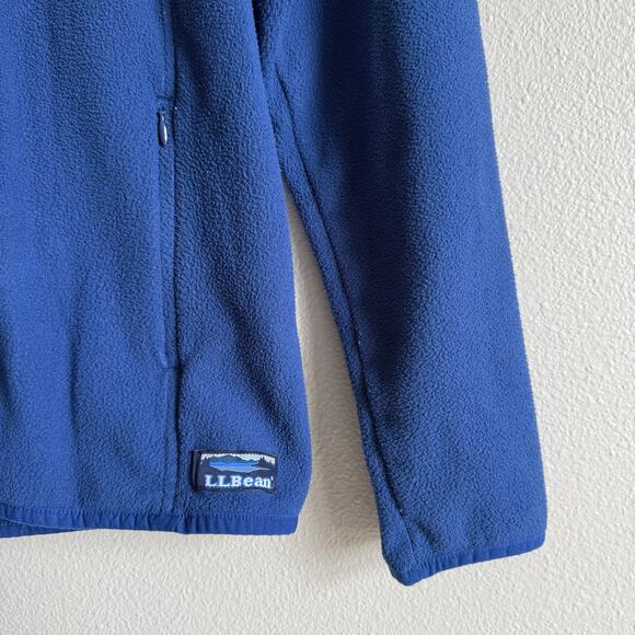 L.L. Bean Blue Fleece Full Zip Mock Neck Jacket Size Small - Picture 2 of 5